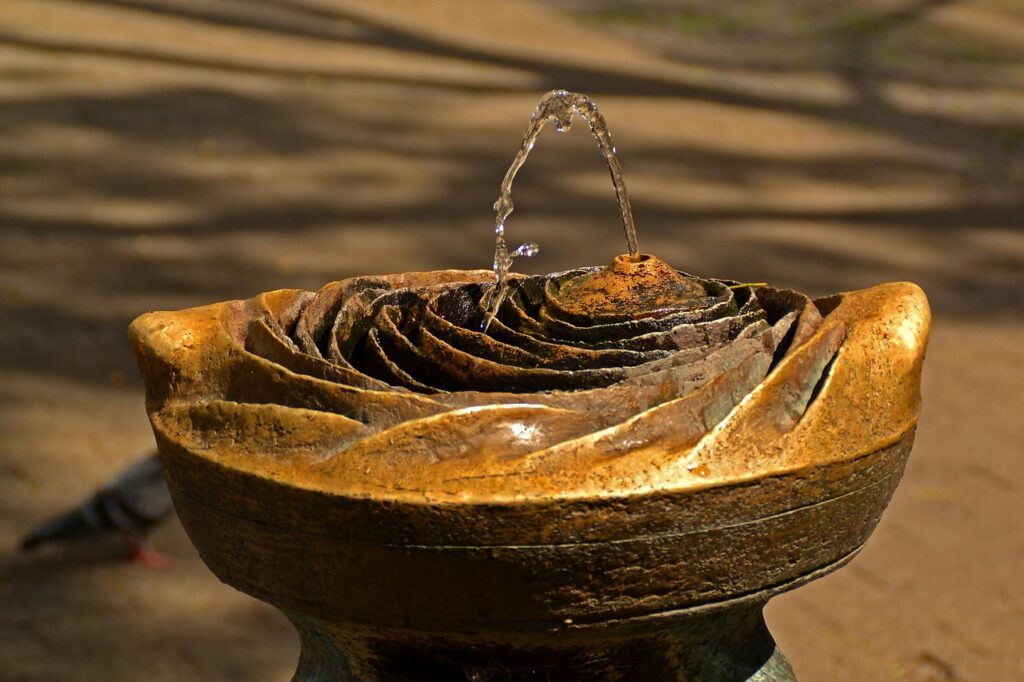 fountain, water jet, gargoyles, pool of water, water, water fountain, water feature, nature, flow, crystal clear, run down, wet, residence fountain, artwork
