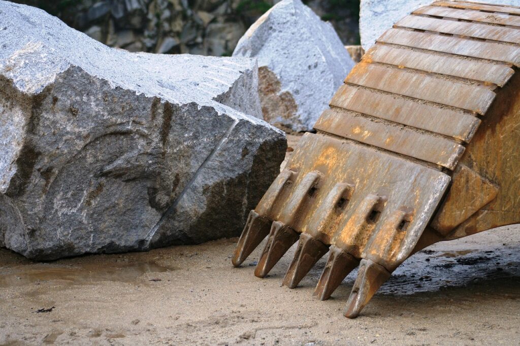 excavator stone quarry, stones, industry, mining, machine, work, degradation, natural stone, material, vehicle
