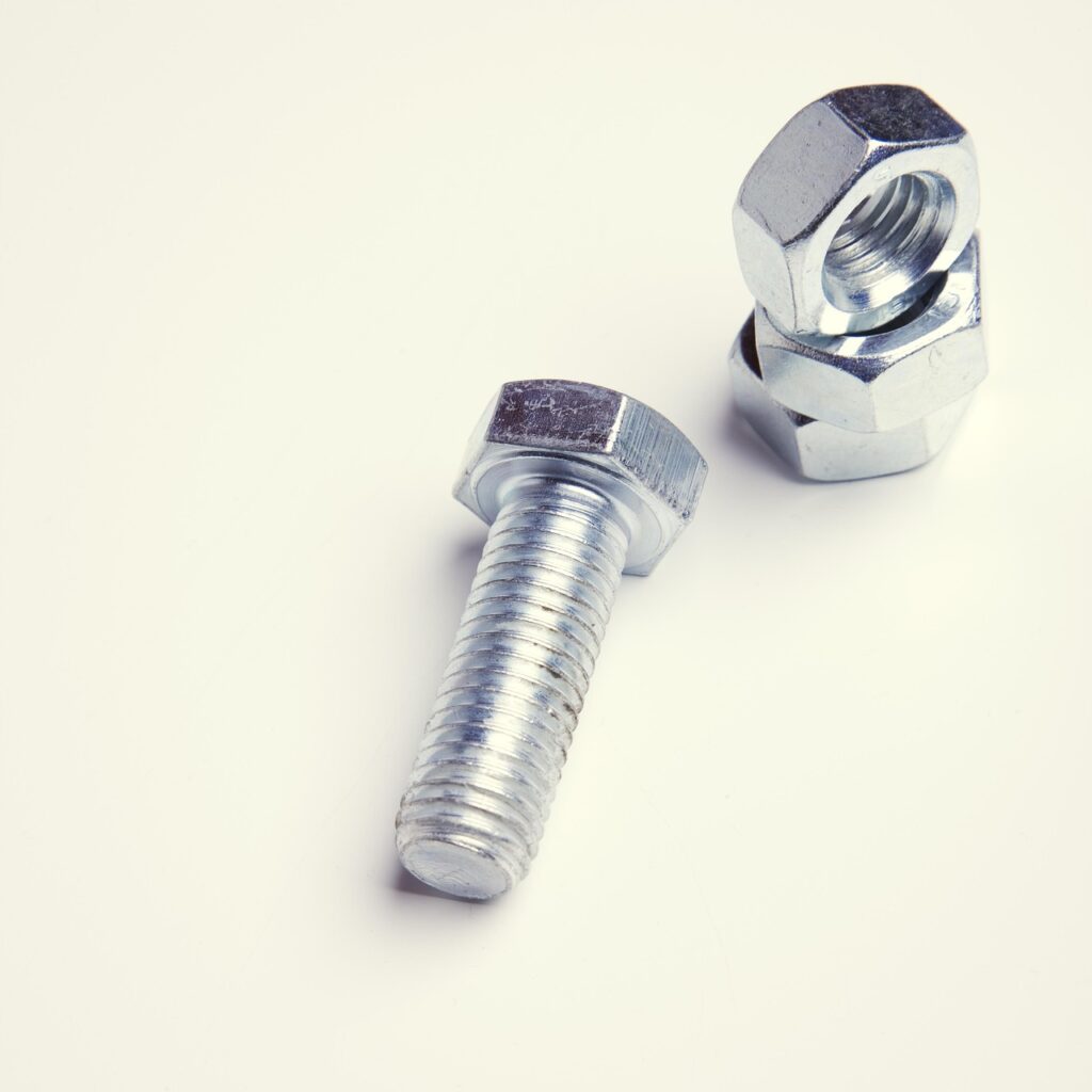 screw, mother, metal, iron, thread, connection, allen, hexagon nut, zinc plated, screw connection, assembly technology, stability, screw head, metal industry, chrome, lathe operator, rotate, turning technology, turned parts