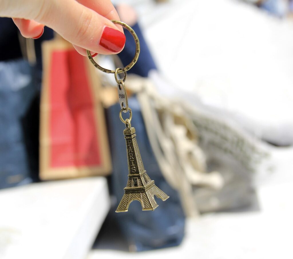 paris, eiffel tower, shopping, france, sightseeing, champs elysées, tourist attraction, purchasing, bags, red, shopping bag, plastic bag