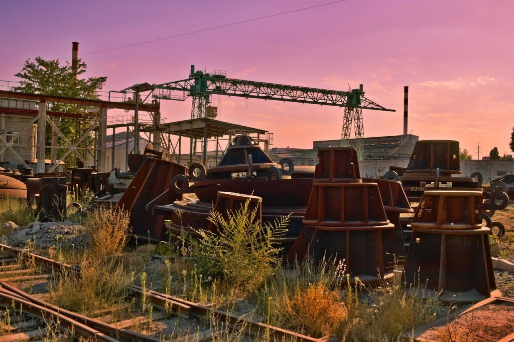 construction, building, structure, crane, plant, old, nature, factory, industry, dirt