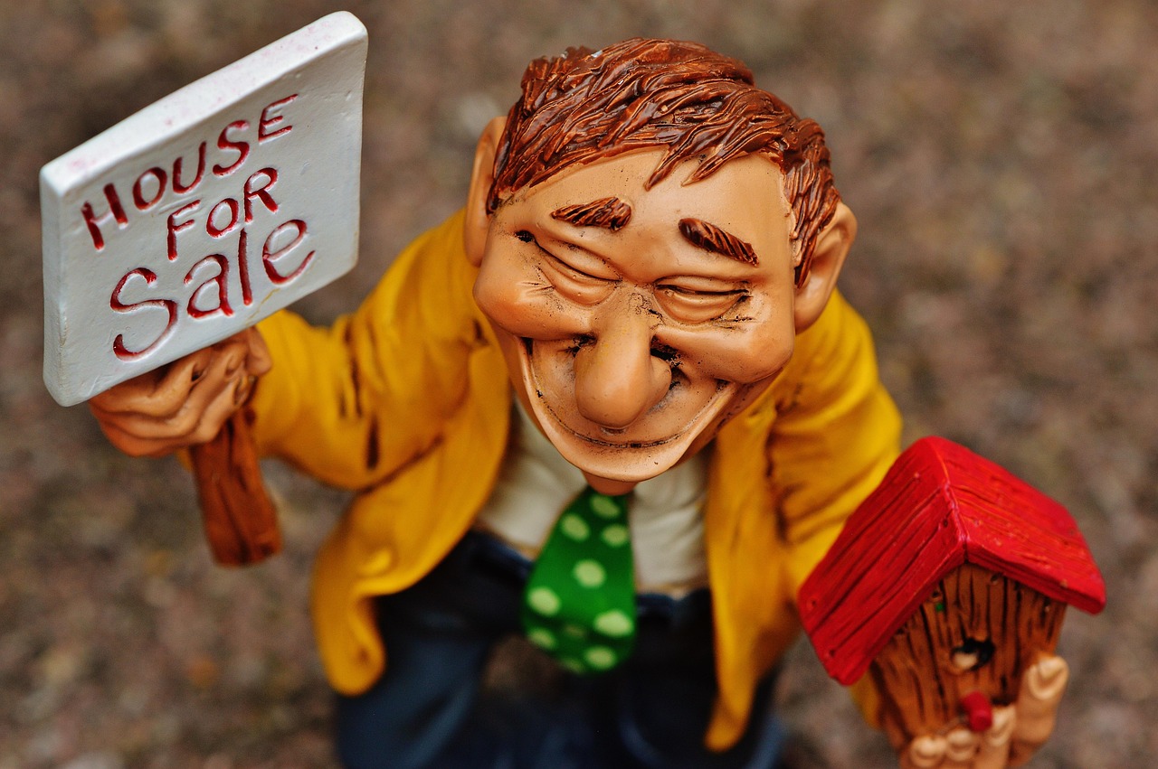 real estate agent, house, selling, fun, bird house, figure, profession, job, work, necktie, career, man, commitment, service