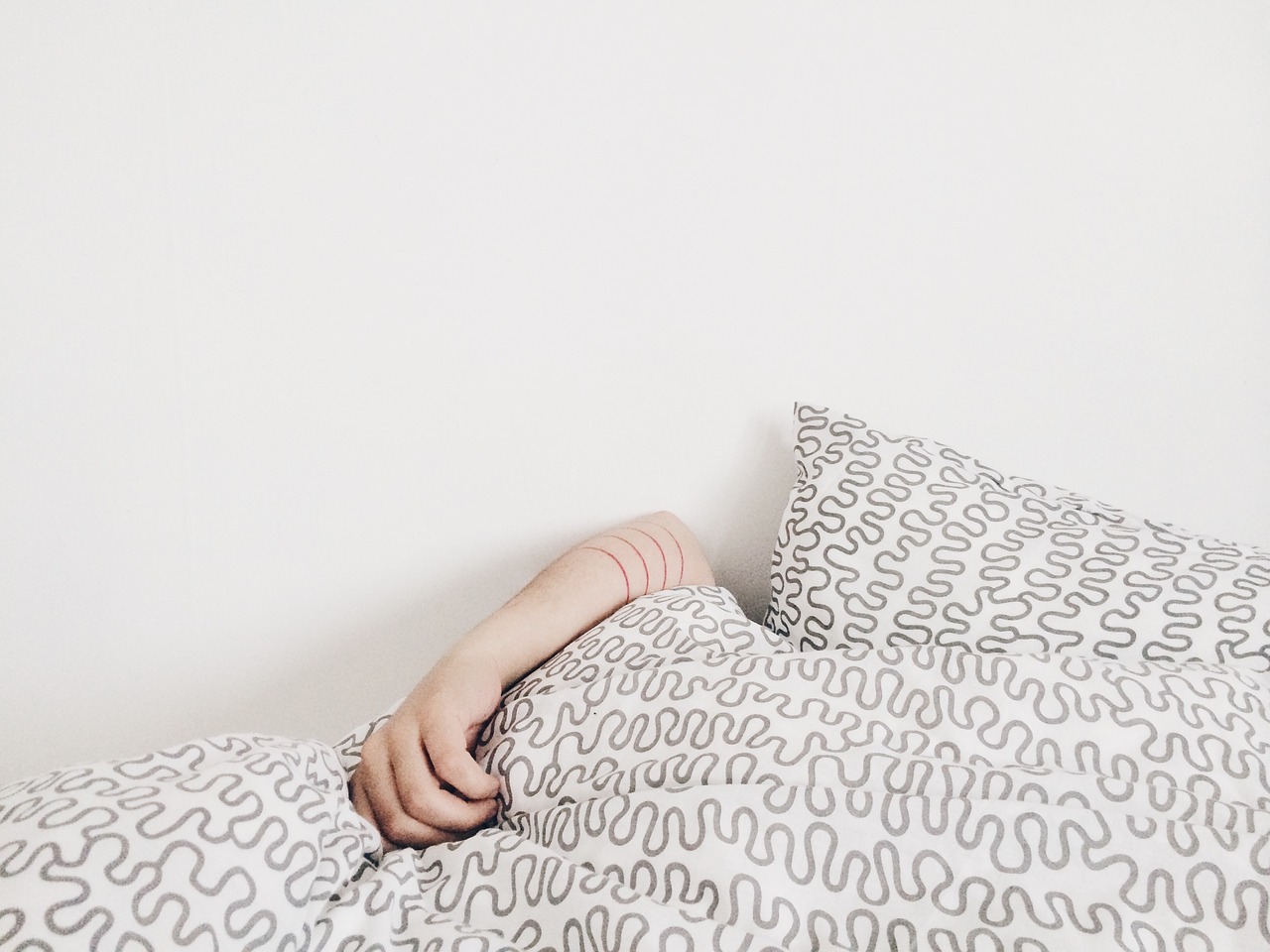 hand, bed, pillow, sheet, white, art, design