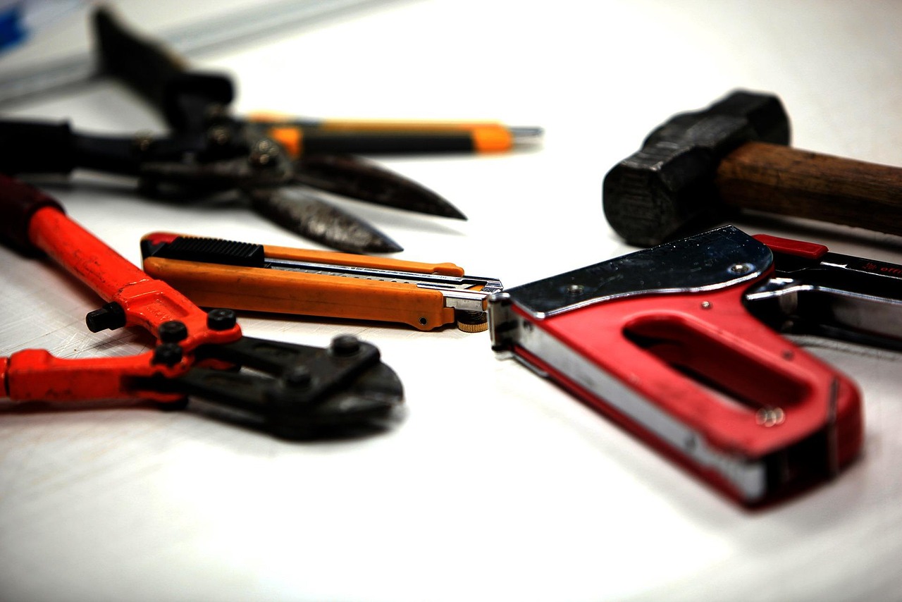 tools, hammer, puncher, scissors, stapler, pencil, office tools, equipment, tools, tools, hammer, stapler, stapler, stapler, stapler, stapler